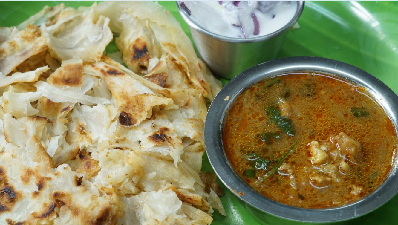 Parotta with Chicken Salna